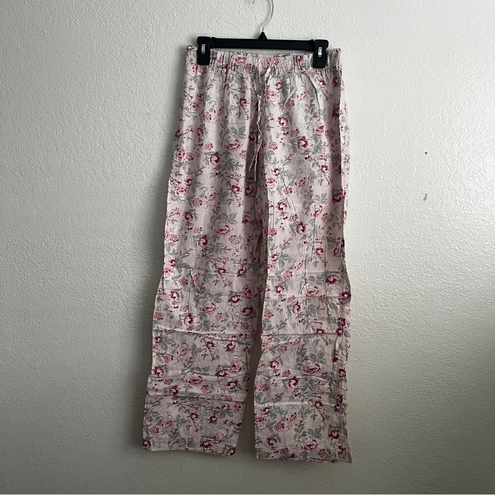 Forever 21 Pink and Green Floral Pajama Pants